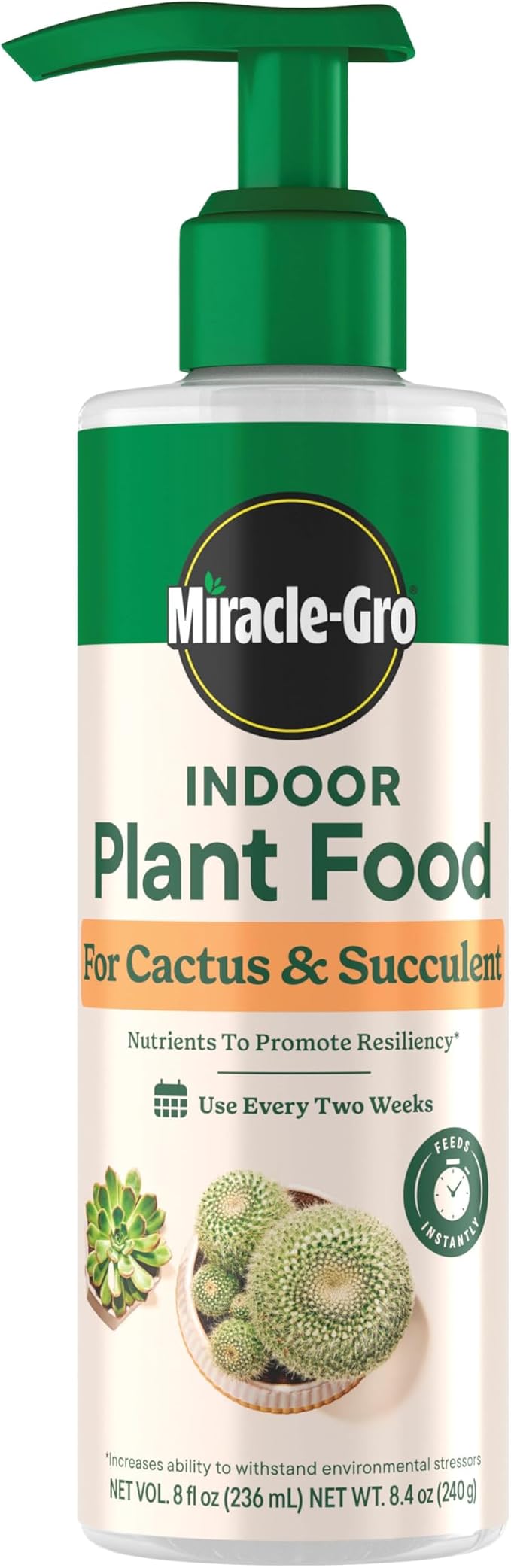 Miracle-Gro Indoor Potting Mix (8 qt.) and Indoor Plant Food (8 fl. oz.) for Cactus & Succulent - Bundle for Growing and Fertilizing Indoor Cacti and Succulents