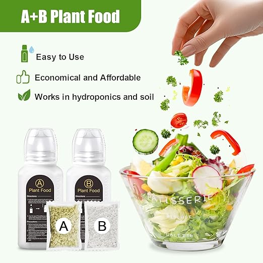 105 Pcs Grow Sponges and Hydroponics Plant Food Compatible with Aero Garden and All Brands - Seed Pods Lables and Indoor Plant Fertilizer for Indoor Garden Hydroponics Growing System