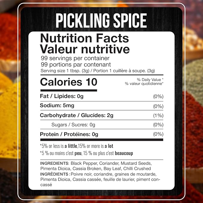 Fresh Finest Pickling Spice – 10.5 oz Pickling Spice Mix for Canning Pickles – Premium Mixed Spices with Intense Flavors – Ideal Seasoning Mix for Homemade Canned Pickles