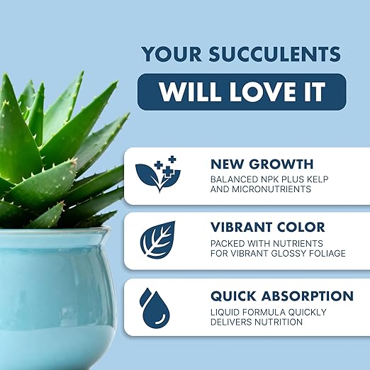 Succulent Plant Food – Liquid Fertilizer for Compact Growth, Vibrant Color & Stronger Root Development, 8 oz