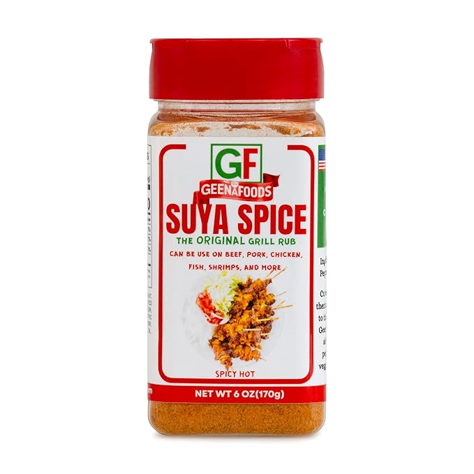 Geenafoods Suya pepper, African( Nigerian & Ghanaian)-Inspired Seasoning pepper Blend for Beef and Steak Grilling . HerbMix with a Unique Spicy Sweet Flavor for seasoning your Chicken , Meat, BBQ, Soups, Stews and More.