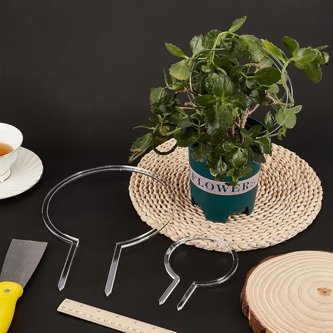 FINGERINSPIRE 3 Pcs Circle Acrylic Trellis for Potted Plants 3Sizes Round Trellis for Climbing Plants Ring Shape Plant Supports for Vines Hoya Plant Frames for Pothos Monstera Philodendrons Dischidia