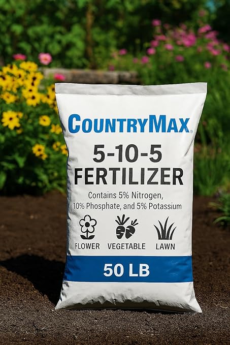 5-10-5 All-Purpose Fertilizer – 50 lb Bag | Balanced Nutrient Blend for Flowers, Vegetables, Lawns & Shrubs | Promotes Strong Roots, Vibrant Blooms & Healthy Growth | Easy Application Granules