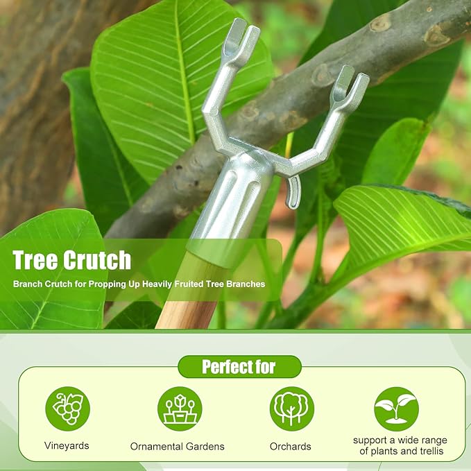 Zhengmy 6 Pcs Tree Branch Support Metal Tree Crutch Support Device Trees Straightening Kit Propping up Branch Spreaders Fruits Trees Garden Stakes Broom Pole Anchor 0.75 Inch Round Pipe Garden Yard