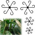 4pcs Plant Stem Supports, Plastic Houseplant Climbing Holders Stabilizer Reusable Small Climbers Flower Plant Stakes Trellis Stem Hook Growth Accessories for Indoor Monstera (Black)