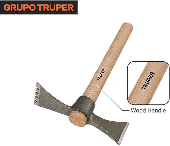 Truper Mattock-Axe Tool, 20 oz Forged 5160 Chrome Steel Head with 3-3/8-Inch Chisel, 14-Inch Overall Length, Wood Handle (Model MART-TH /19817)