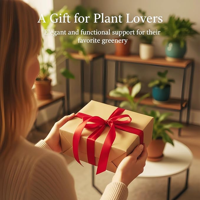 Plant Trellis Indoor Climbing Support - 3-Pack 12.6" Small Metal Garden Trellises for Potted Hoya Pothos Monstera - Rustproof Outdoor Gardening Accessories for Plant Lovers