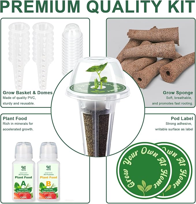 Pepper Seed Pod Kit, with Serrano, Cayenne, Jalapeño, Bell, Anaheim, Banana Pepper, Grow Anything Seed Pod Kit Compatible with All Hydroponics (8-Pod)
