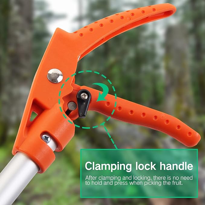 KSEIBI 143010 Long Reach 3.5 ft (1.0m) Cut & Hold Bypass Pruner - Lightweight Aluminum, Rust-Resistant, Ergonomic Grip, 1/4" Max Cut - Ideal for Precision Gardening & Pruning