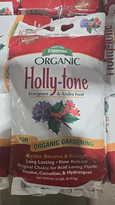 Espoma Organic Holly-Tone 4-3-4 Natural & Organic Evergreen & Azalea Plant Food; 4 lb. Bag; The Original & Best Fertilizer for All Acid Loving Plants Including Rhododendrons & Hydrangeas. Pack of 3