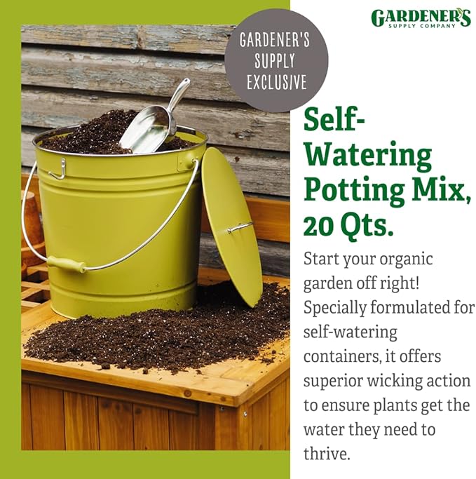 Gardener's Supply Company Organic Potting Soil Mix | High-Nutrient Compost-Based Organic Plant Soil for Indoor Outdoor Self Watering Planter Boxes, Potted Plants Raised Garden Beds - 20 Quarts