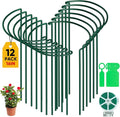 12 Pack Plant Support Stakes, Metal Peonies Cages and Supports, Peony Cage, Plant Support Ring, Garden Plant Support for Ourdoor Plants, Rose, Peony,Tomato, Hydrangea Vine Plant 10" W x 16" H