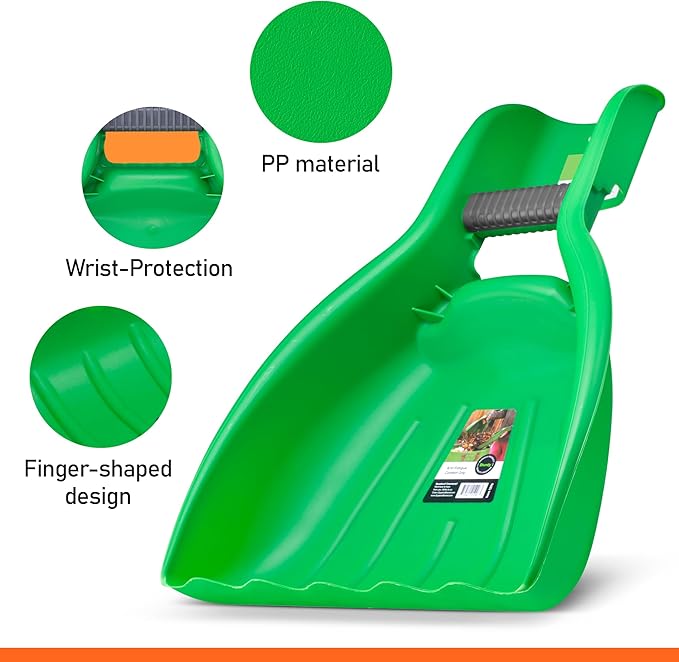Leaf Collector, Leaf Scoops, Hand Rake for Leaf Picker Upper Gardening Hand Tools, Lawn Cleaning Garden Rake 2 Pairs Leaf Scoop, Green Plastic Leaf Grabber, by Superio
