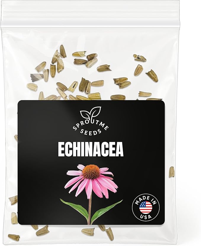 Fall & Winter Echinacea Seeds for Indoor & Outdoor Planting – 200+ Non-GMO Heirloom USA-Grown Medicinal Herbal Tea Flower with High Germination (Echinacea purpurea)