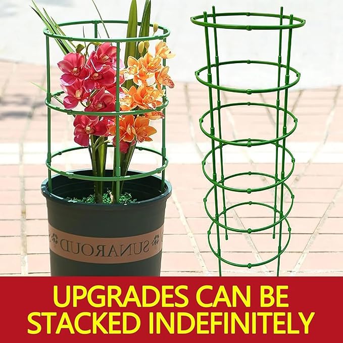 Green Tomato Cage | Tomato Support | Adjustable Green Plant Supports for Garden | 48in Deformable Assembled Support | Trellis for Vegetable, Flower and Fruit Growing