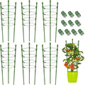 Legigo 6 Pack 30 Inch Plant Support Cages Tomato Cage for Garden- Plant Cages Adjustable Rings, Tomato Plant Support Stakes Trellis for Pots, Peppers, Cucumbers and Flowers with 10 Plant Clips
