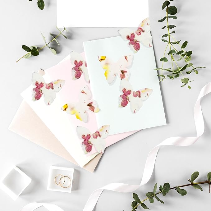 50pcs Small Pink & Yellow Butterfly Seed Paper – Plantable & Writable Wildflower, Gift for Mom This Mother’s Day, Use for Shower Favors, Weddings, Party Favors or Life Events