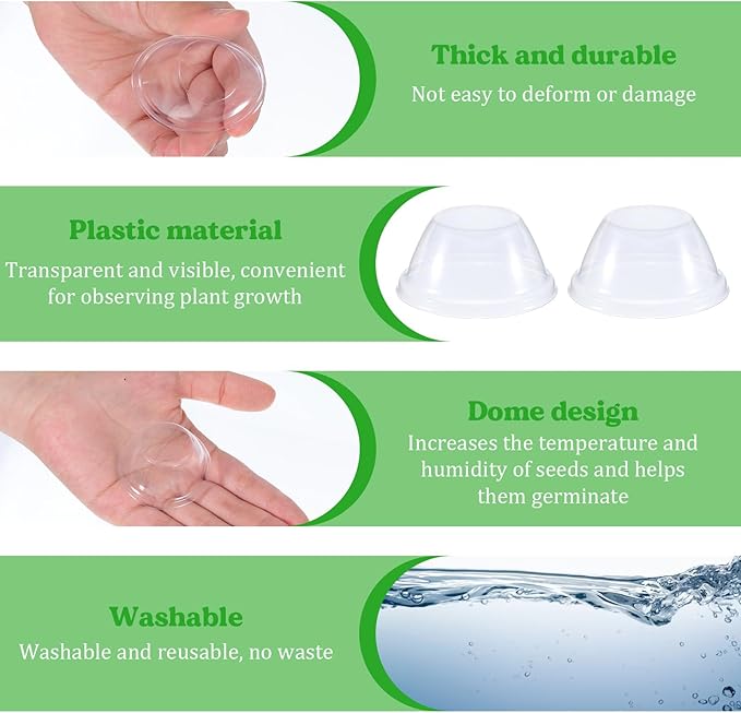 50 Pcs Humidity Domes for Plants Outer Diameter 4.7 cm/1.85 inch Replacement Grow Dome Hydroponic Cups Seed Starting for Growing Basket, Greenhouse, Hydroponic Growing System Flower Transparent
