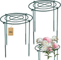 2Set Metal Peony Grid Cages, 30"H X 13"D Large Flower Support Cages Grow Through Hoop Ring Peony Stakes Garden Plant Support Rings Heavy Duty Plant Braces Peonies Structure for Outdoor Plants Blossoms