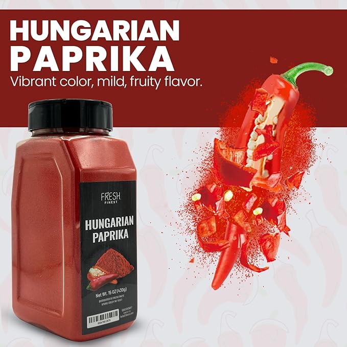 Fresh Finest Hungarian Paprika – Delicious Authentic Sweet Paprika Powder Hungarian Seasoning – Mild Spice Sweet Powder for a Wide Range of Dishes - 15oz (430g)