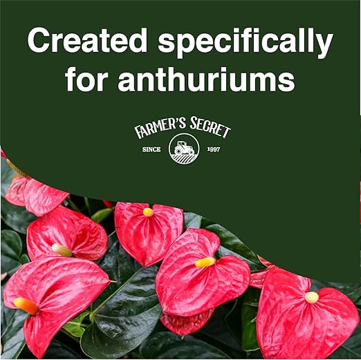 Farmer's Secret Anthurium Liquid Plant Food Fertilizer (8oz) - Super Concentrated - Promotes Growth and Flowering - 4:15:12 Ratio