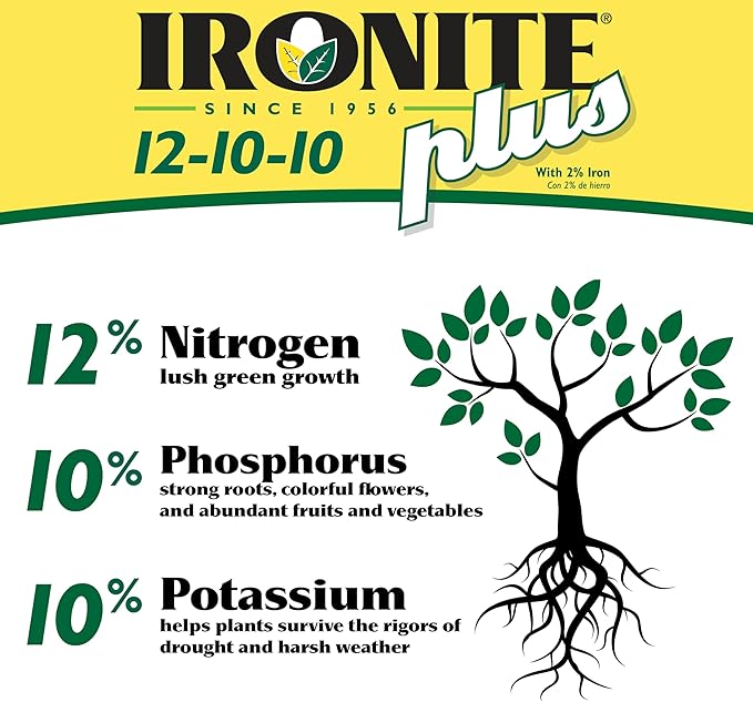 Ironite Plus Shrubs, Trees Plant Food Bag Granular 12-10-10 3lb