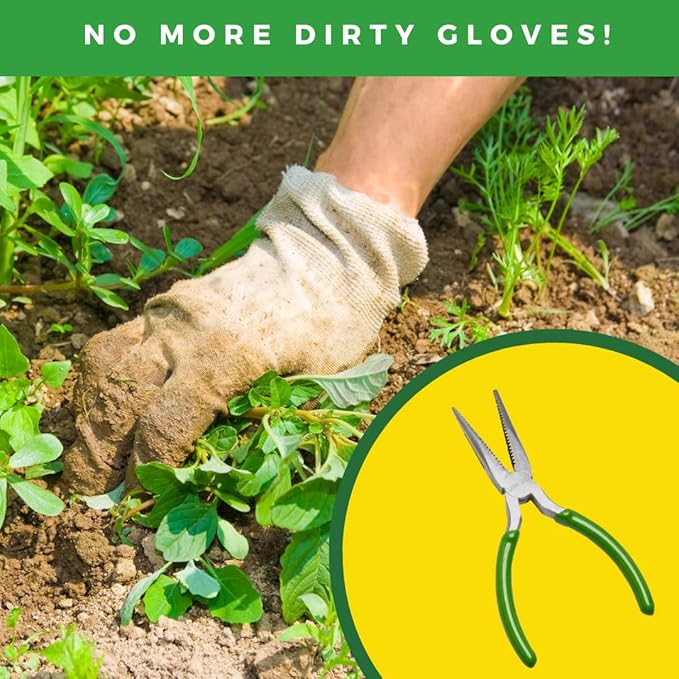 The Original Sharktooth Weed Puller Remover Weeding & Gardening Tool Weeder(2pk) -Pull from The Root Easily! Ergonomic Handheld Weeding Tool for Spring Summer Cleaning, For All Age Gardeners