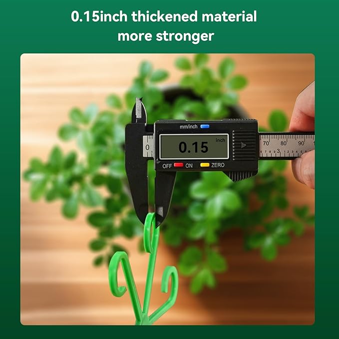 12pcs Climbing Houseplant Stem Supports, 4 Sizes Plastic Plant Climbers Stem Holders, Reusable Flower Plant Stakes Trellis Stem Hook Growth Accessories for Different Plant