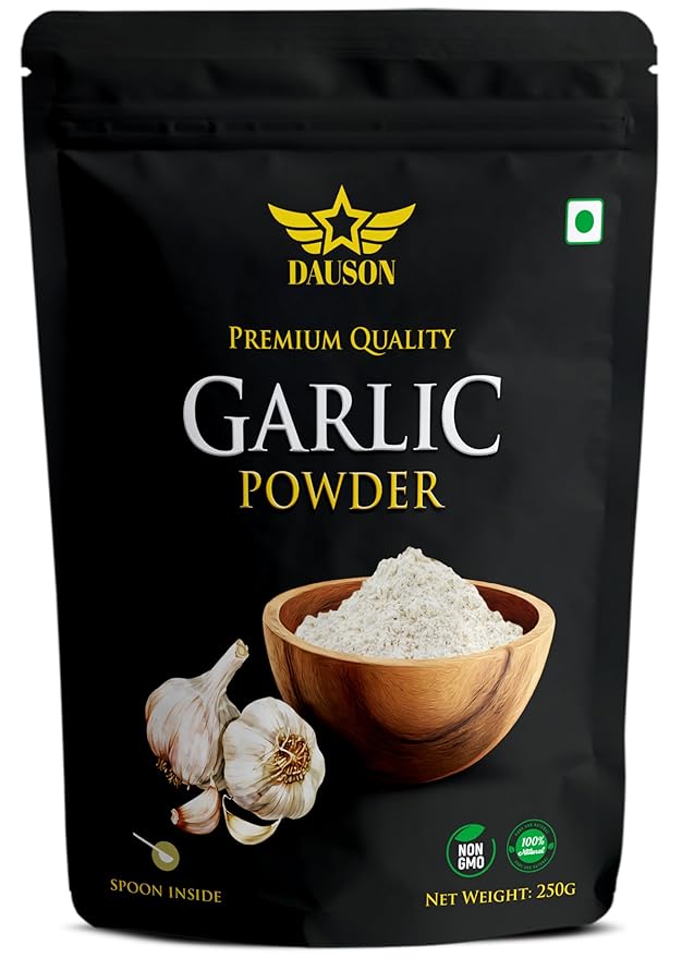 Garlic Powder – 100% Pure & Natural | 8.82 Oz Finely Ground Garlic Root | No Additives or Fillers | Aromatic, Earthy Flavor for Cooking | 25g Sample Available | Kitchen Essential for Global Cuisine