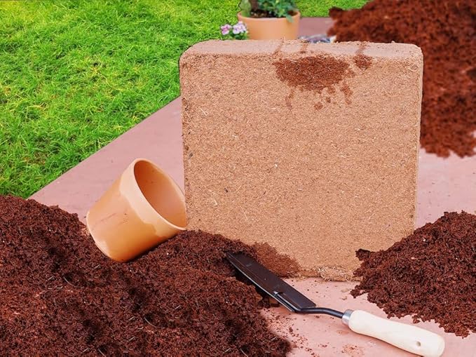 Envelor Organic Coco Coir Brick 10 Lbs. Coir Block Coconut Fiber Growing Medium Potting Soil Mix Coco Peat Media Coir Pith Indoor Outdoor Planters Vegetable Garden Beds