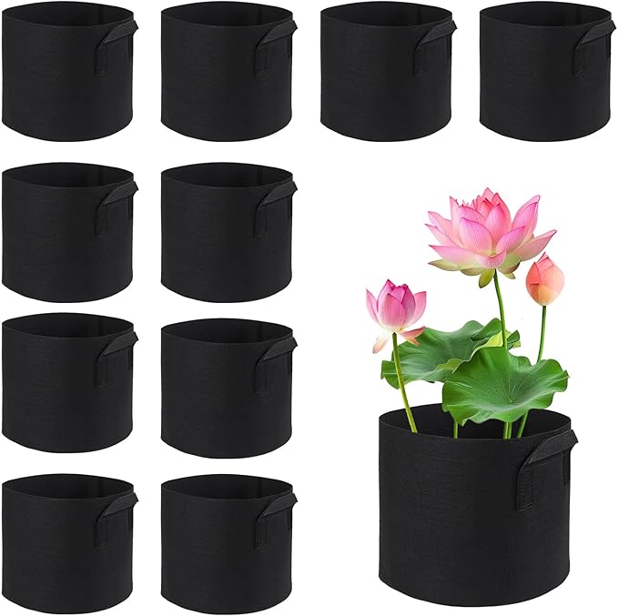 XGBDL 10 Pack Lily Plant Pots for Pond, Aquatic Pond Planter for Pond Reusable Pond Plant Basket Grow Bags for Pond, Aquatic Plants, Potato, Carrot, Onion, Flower (2 Gallon)