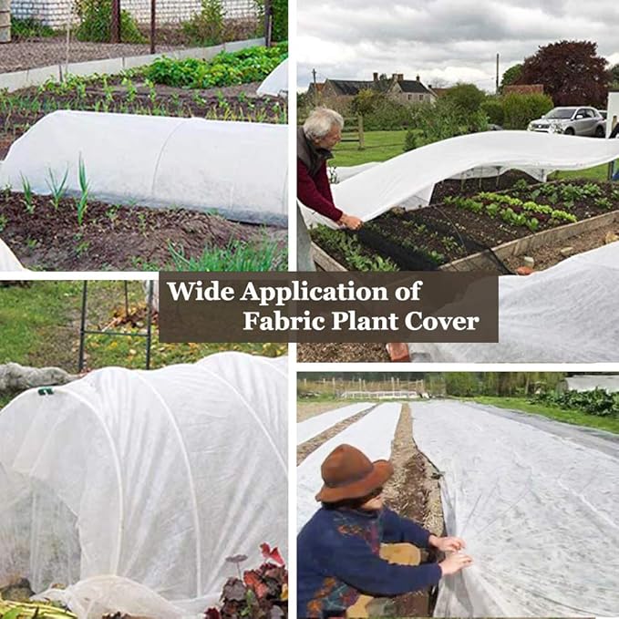 Plant Covers Freeze Protection 10 ft x 10 ft Floating Row Cover 0.9oz/yd² Garden Fabric Plant Cover for Winter Frost/Sun Pest Protection (10FT X 10FT)