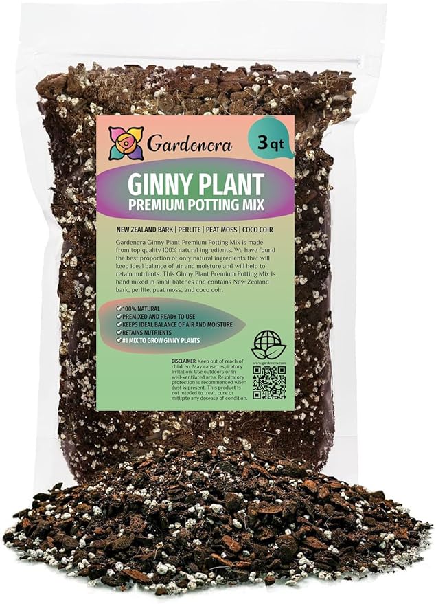 GARDENERA Monstera Ginny Potting Soil - Promotes Optimal Drainage and Aeration for Vibrant Foliage - 3 Quart