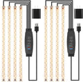 13 Inches Plant Growing lamp Strips, Full Spectrum LED 3500K Grow Light for Indoor Plants with 3/9/12H Timer and 10 Dimmable Levels for Green House Hydroponics Succulent and Shelf，4 Head 2 Pack