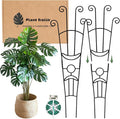 2 Pack Monstera Plant Support Stakes, 33in Metal Plant Trellis with Garden Twist Tie for Climbing Plants Indoor Outdoor Potted Tall Pothos Monstera