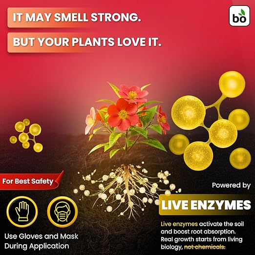 Concentrated Liquid Enzyme-Based Organic Plant Food | Organic Plant Fertilizer & Bloom Booster | Ideal for Flowers, Fruits & Vegetables, Indoor & Outdoor Gardening (8.45oz)