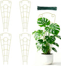 30 Inch Trellis for Climbing Plants Indoor 4 Pack Indoor Plant Trellis for Potted Plants Metal Garden Trellis for pots Indoor Outdoor for Monstera Pothos Vine Ivy Hoya(4Pcs 30inch Gold)