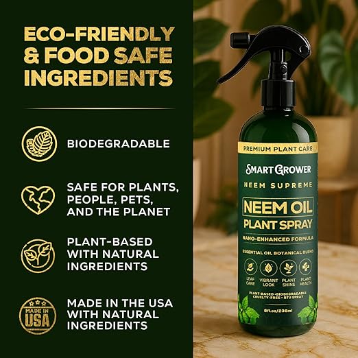 Neem Oil Spray for Plants Botanical Blend – Plant Wash with Natural Essential Oils, Simple Ready-to-Use Plant Spray for Gardens, Houseplants, Indoor & Outdoor Plants – 8 oz