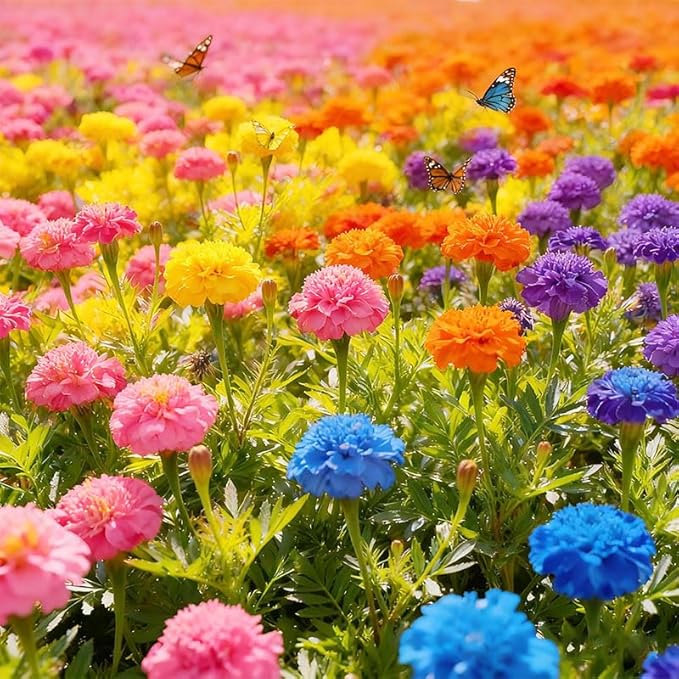 300+ Mixed Marigold Seeds for Planting-French Marigold Flower Seed to Plant-Annual Flowers Non-GMO Heirloom Seeds-Open Pollinated
