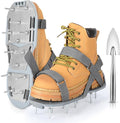 DenForste Lawn Aerator Shoes for Grass - Pre-Assembled Grass Aerator Shoes for Lawn - Soil Yard Aerator Tool for Aerating Patio Garden, Gray
