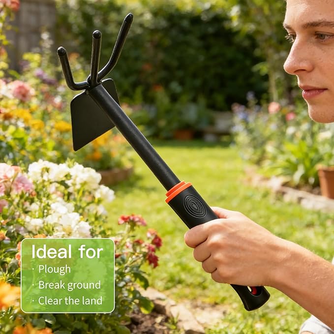 Garden Trowel with Rubber Handle, Multi-Use Flat Garden Hand Trowel for Planting, Weeding, Transplanting, Digging, Small Weeding Knife for Gardening