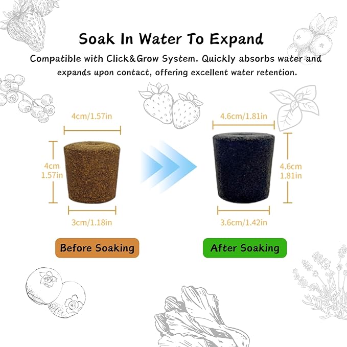Compatible Replacement Pods for Click and Grow Smart Garden - 10 Packs Seedless Grow Sponges for Root Growth, Perfect for Indoor Herb Gardens & Transplanting