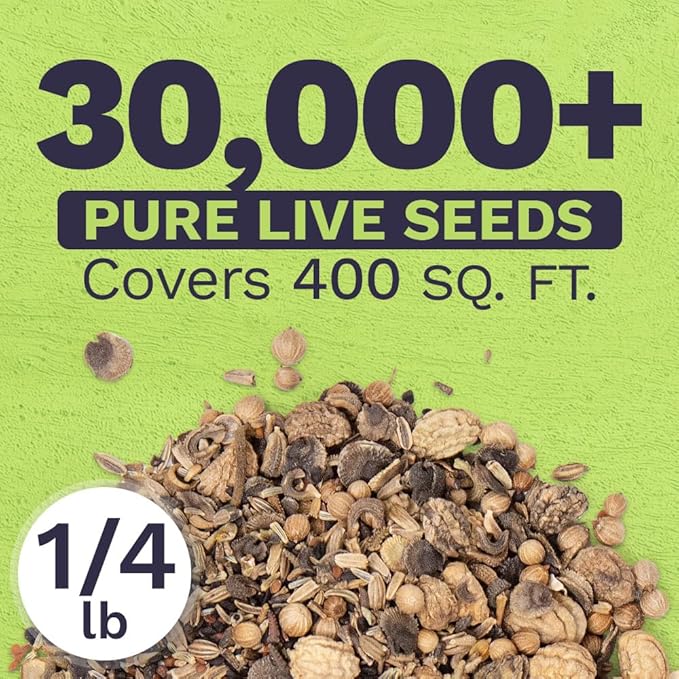 Wildflower Seeds Edible Flowers Mix - Bulk 1/4 Pound Bag Over 30,000 Open Pollinated Annual and Perennial Seeds