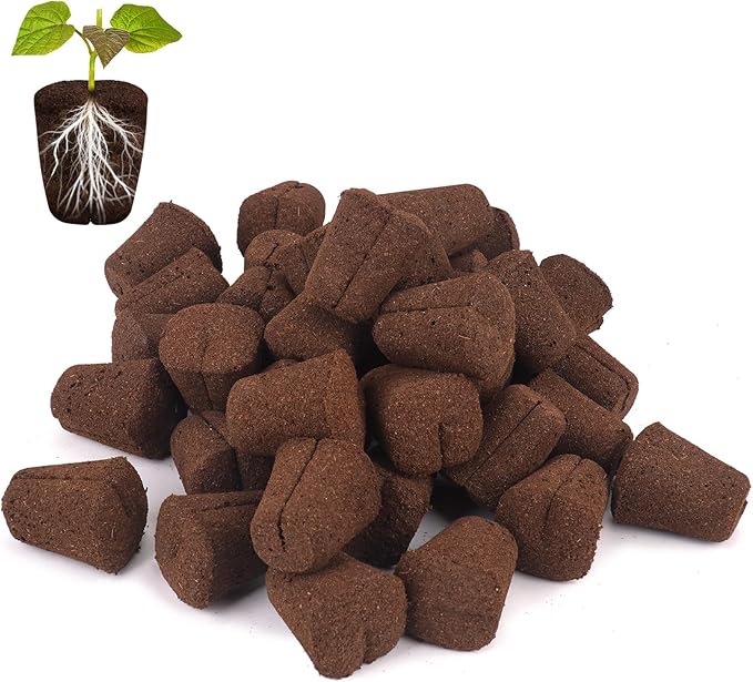 50 Pcs Grow Sponges,Replacement Seed Starter Plugs for Cuttings,Great for Soil, Tray or Planting Pods, Promotes Herbs, Vegetables and Flowers Growth