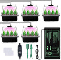 YAUNGEL Seed Starter Tray with Grow Light, 5 Pack Seed Starter Kit with Heat Mat, Seed Tray with Timing Controller Adjustable Brightness and Humidity Domes Heightened Lids, Black
