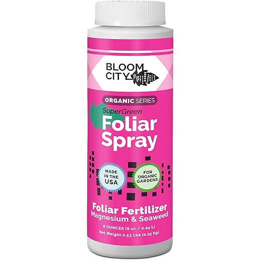 Bloom City Supergreen Organic Kelp Foliar Spray – Liquid Plant Supplement for Faster Nutrient Uptake, Greener Leaves & Vigorous Growth, 8 oz