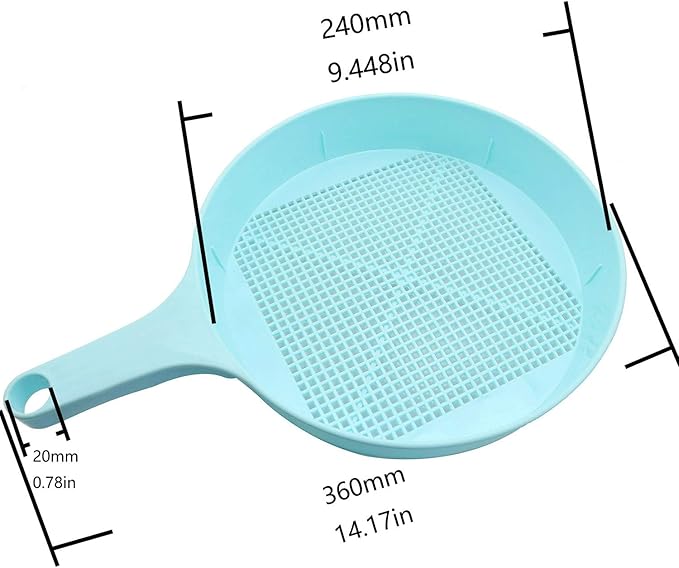ZYAMY 1/8 Inch 3mm Plastic Garden Riddle Sieve Mesh Sand Sieves Gardening Tool Soil Sieve Flower Nursery, Blue