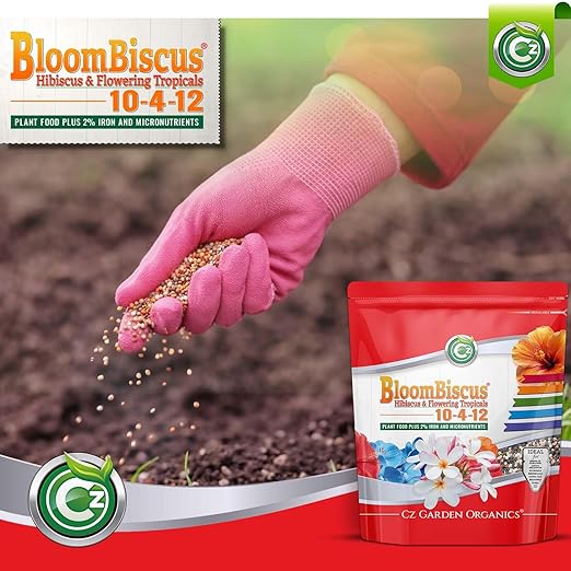 BloomBiscus® Hibiscus 4LB Plant Food - Made in USA - Fertilizer for Bird of Paradise, Angel Trumpets, Plumeria, Bromeliads, Canna Lily, Heliconia, Ixora, & Flowering Tropicals!
