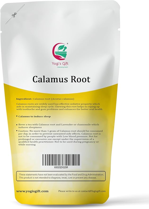 Yogi's Gift Sacred Ayurvedic Loose Herbs | Calamus root 1 lb | Vacha/ Sweet Flag/ Vasambu/ Acorus Calamus Whole Root | Raw Herbs - 100% Naturally Dried Whole herb