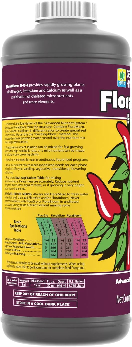 General Hydroponics FloraMicro, 1 Quart